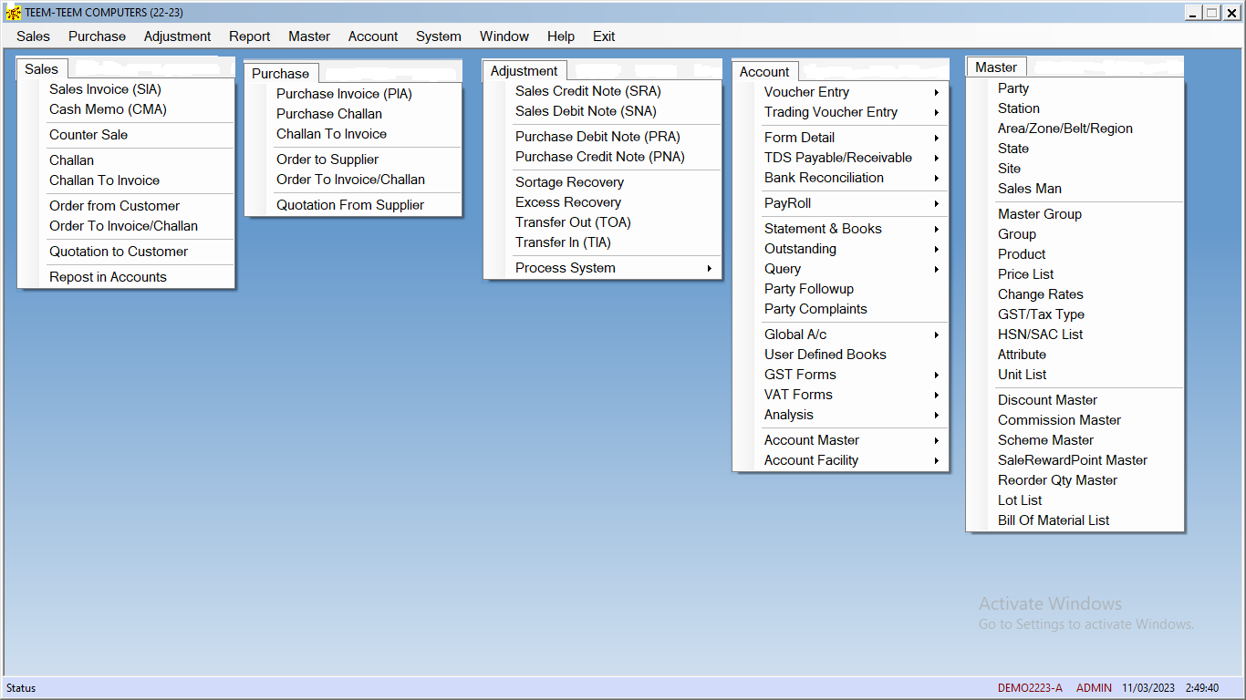 Menu List 1