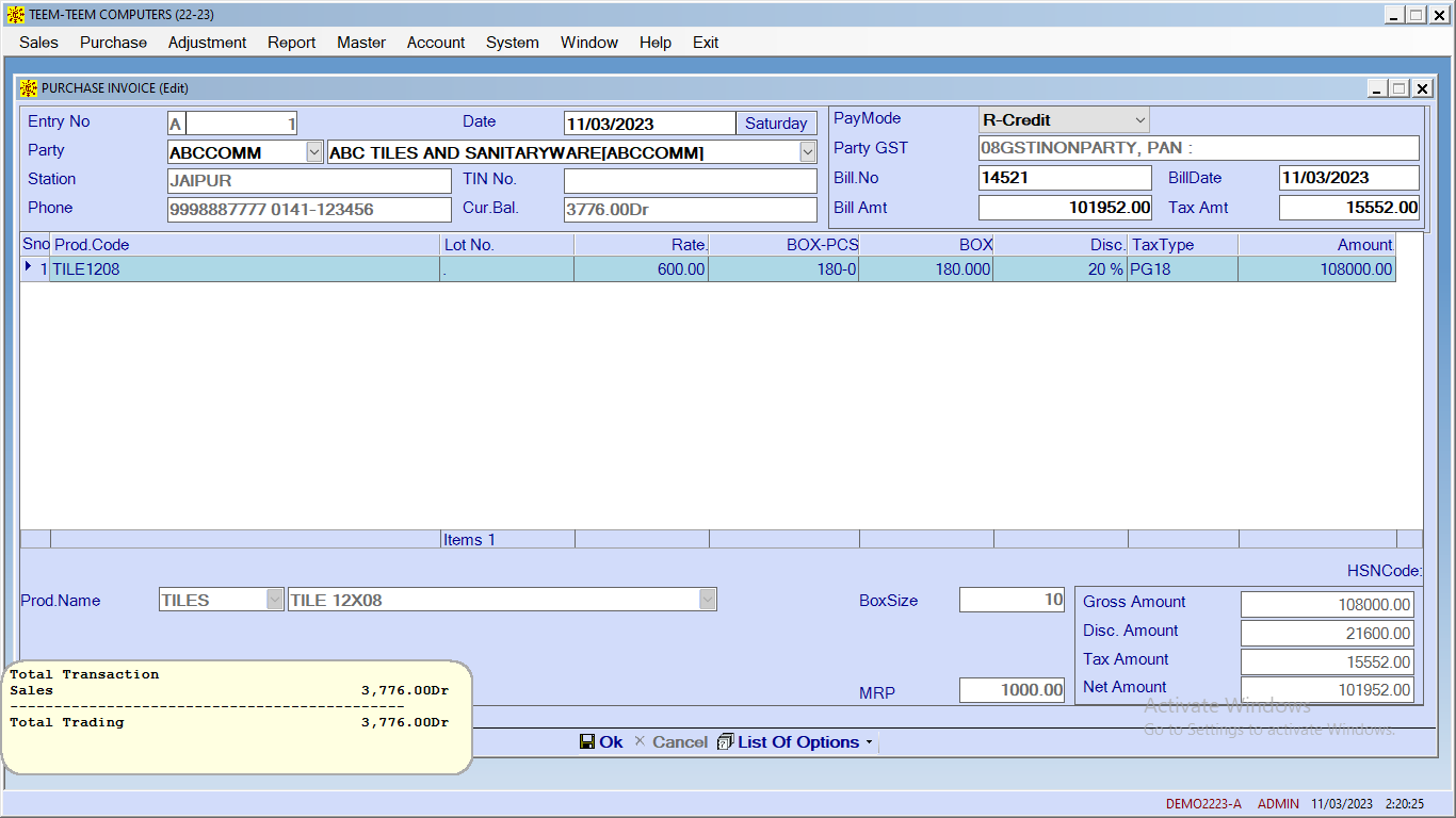 Purchase Invoice